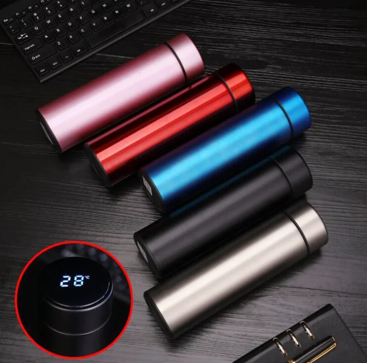 

Customized logo Vacuum Flasks Thermoses Drinkware Type Smart Stainless Steel Vacuum Flask Water Bottle with temperature display, Black/pink/red/white/gold