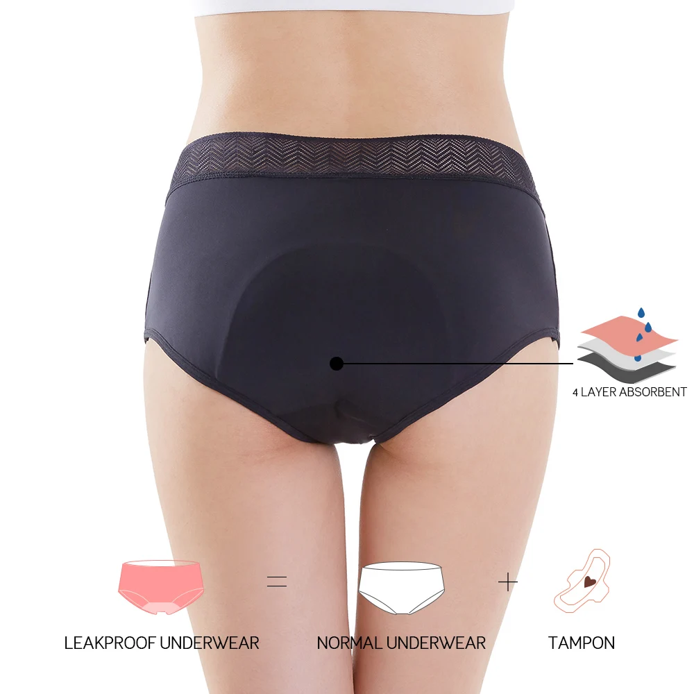 

Lynmiss Women 4 Layers Sanitary Panties Eco Friendly Mesh Menstrual Panties Reusable Leakproof Period Panties For Women