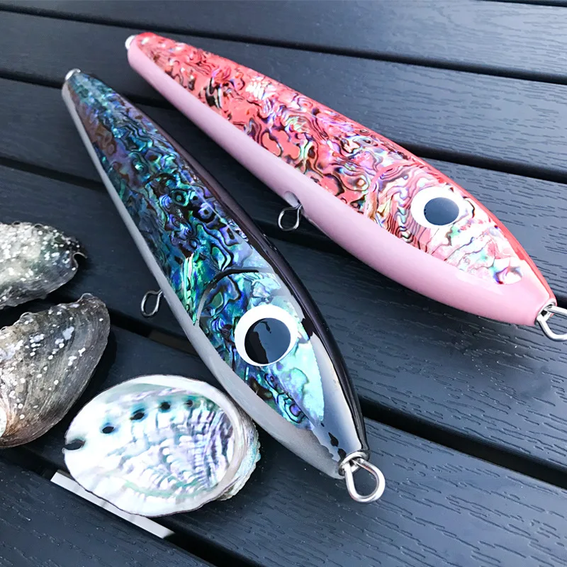 

custom made sea fishing 90g 120g 140g hard pencil lure stock wooden baits fishing lures, 2 colors