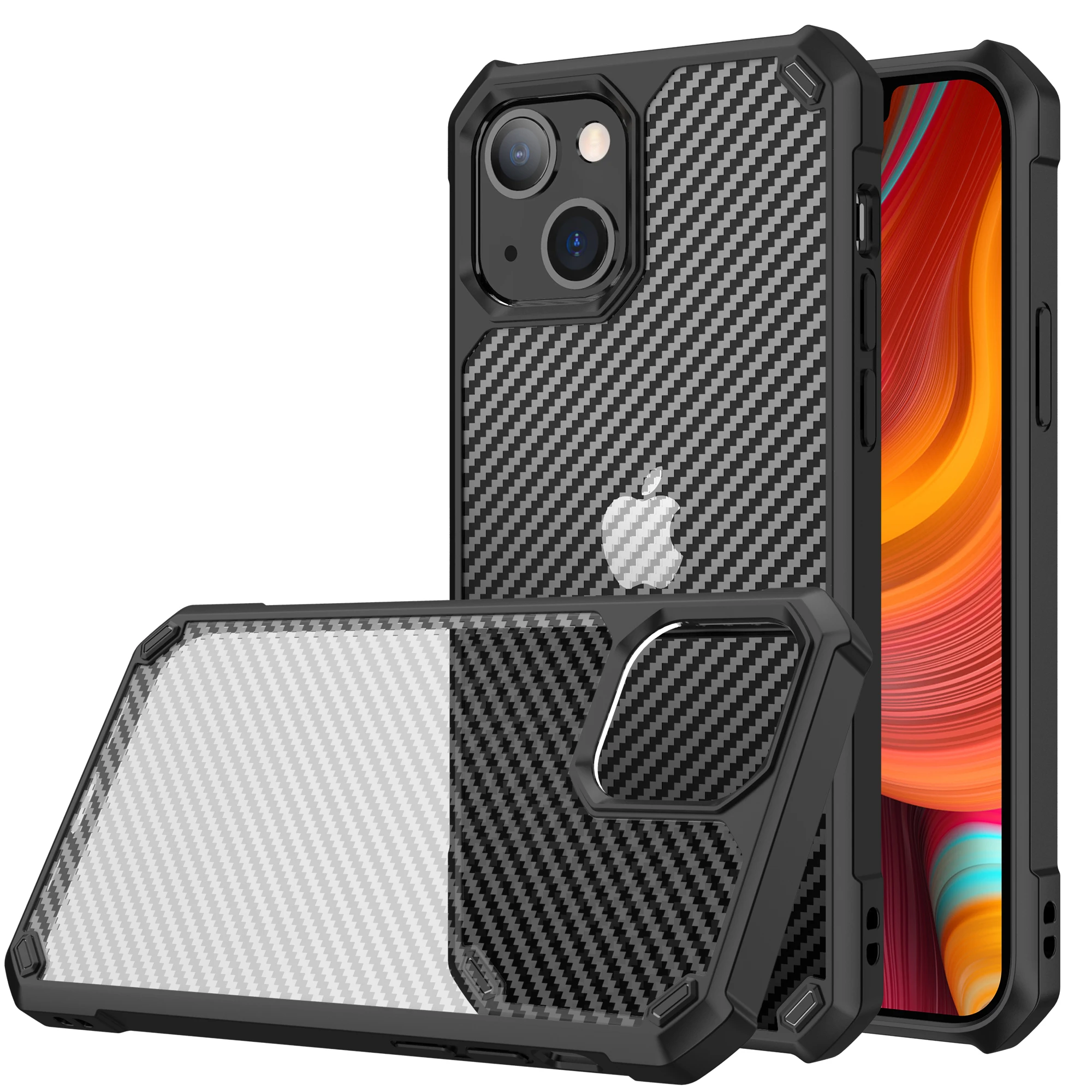 

Wholesale Super Shockproof Carbon Fiber Case For iphone 13 Pro Max Mobile Cover, 3 colors