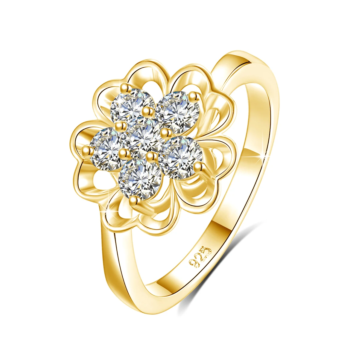 

Quality Jewelry Supplier Engagement 925 Silver Petal VVS1 0.5ct Diamond Moissanite luxury Designer Wedding Rings For Women
