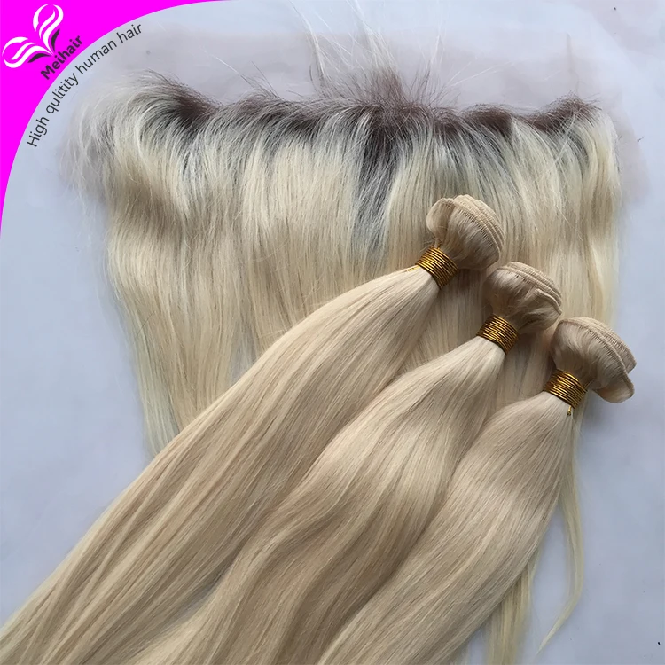 

New Arrival Pre Plucked Raw Virgin Cuticle Aligned 100% Human Hair 613 Blonde Brazilian Hair Lace Frontal With Natural Hairline