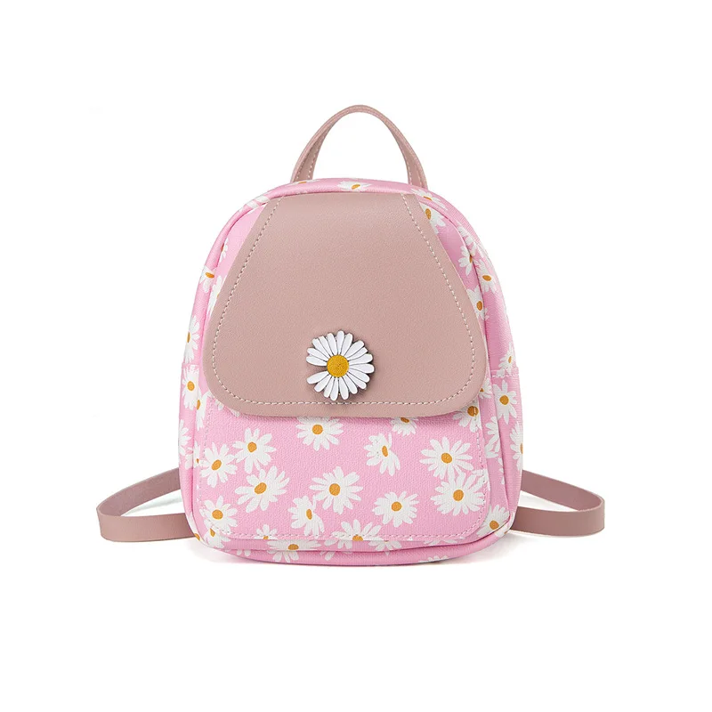 

Hot-sale mini Backpack Women leather Shoulder Bag printing flower For Teenage Girl Backpacks Travel packs