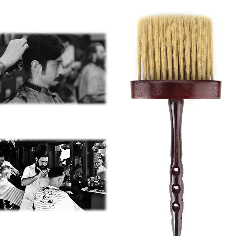 

Fashionable natural Long wooden Handle Neck cleaning Brush hair Duster for barber