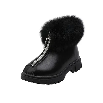 

NIAN OEM bottebottes chausser des bottes Elegant Fashionable Casual Comfortable And Safety Leather Kids Boots Children Shoes, Black white