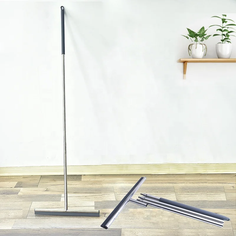 

upscale hot sale long handle stainless steel floor squeegee with silicone blade
