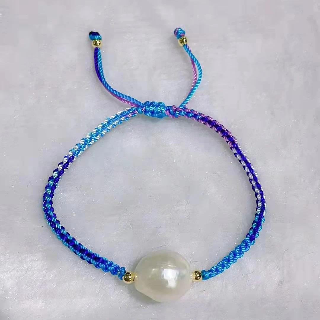 Factory Direct 10mm Baroque Freshwater Pearl Bracelet Handmade Woven Bracelets for Women Cute Girl Wrap Bracelets 186 10 Gifts
