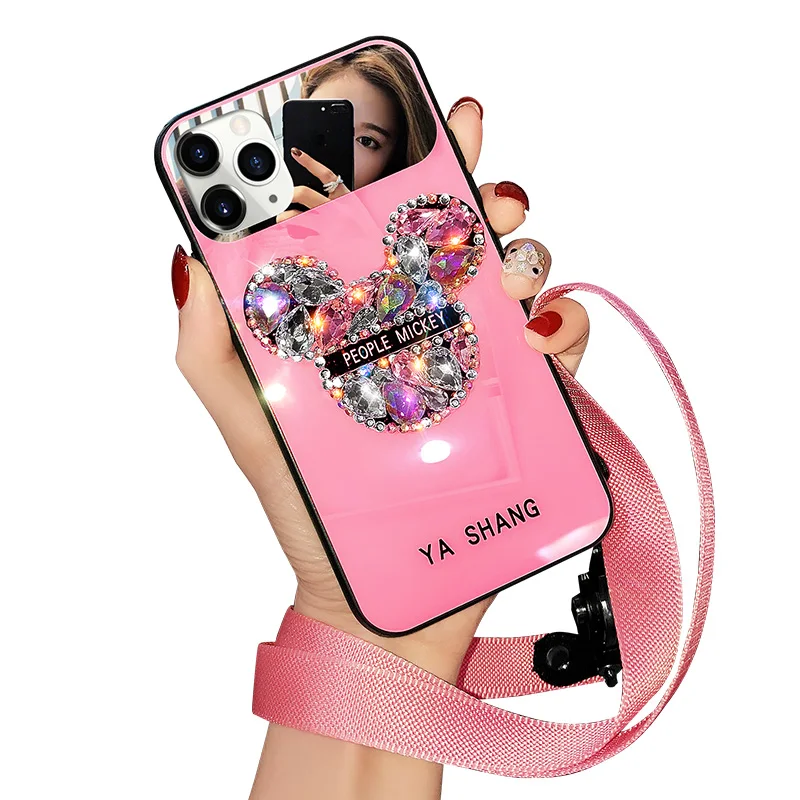 

Mobile Phone Case For iphone 11 case Tpu Silicon New Shockproof diamond phone case exclusive production inexpensive wholesale, Pink/green