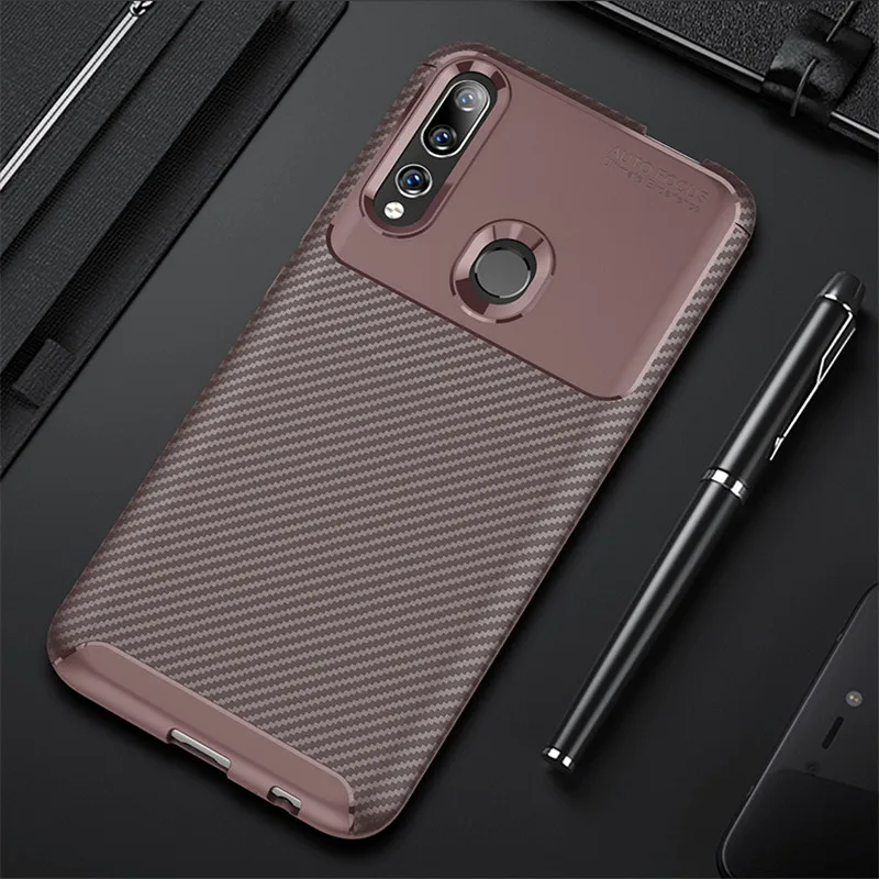 

For Huawei Y9 Prime 2019 Case Carbon Fiber Shockproof Phone Case P Smart 2021 Y7A Mobile Fundas Capa Flex Bumper Durable Shell