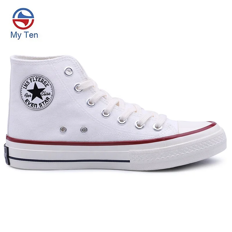 

Unisex Design Bulk Canvas Shoes White High Top Sneakers, Picture