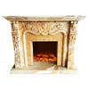 Flower Carved White Marble Fireplace Surround