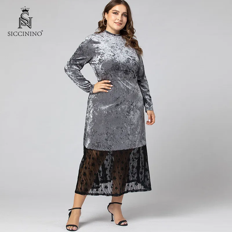 
New Design maxi Lace Golden Velvet Fabric Women Plus Size Dress & skirts 