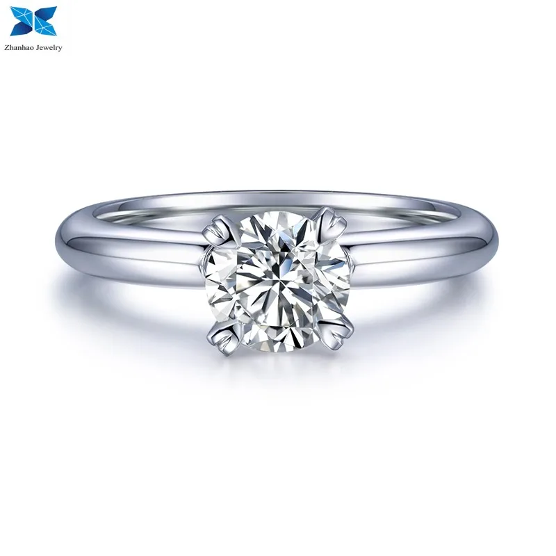 

4 heart-shaped prong setting 18K White gold moissanite halo lady promise engagement ring