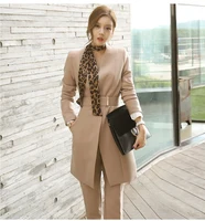 

2019 spring autumn elegant ladies' suits best seller women khaki office lady suits