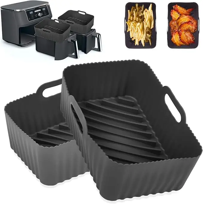 Ninja Foodi Air Fryer AF300UK 2Pcs Ninja Foodi Dual Zone  Reusable Silicone Dual Basket 7.6L Air  Fryer Liner