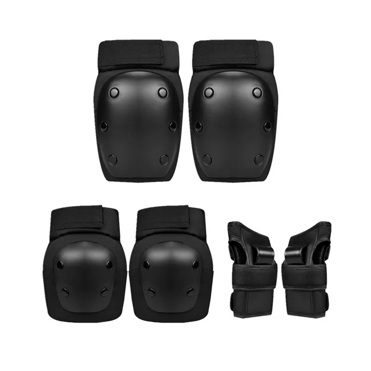 

Wholesale Roller Skate Inline Skateboard Electric Scooter Protective Gear Sets Knee Pads Elbow Protection Wrist Guards For Adult, Black