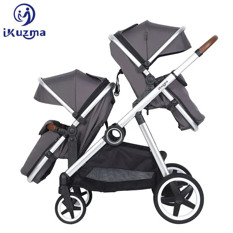 

Private Label Foldable Stroller Lightweight Pram 3 In 1 With Car Seat For Twins, Black, navy, grey