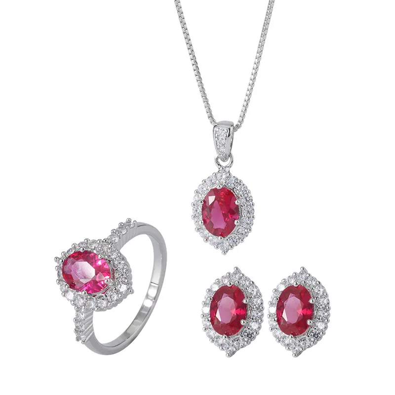

Toder factory European and American classic simulation color treasure Paraiba jewelry set