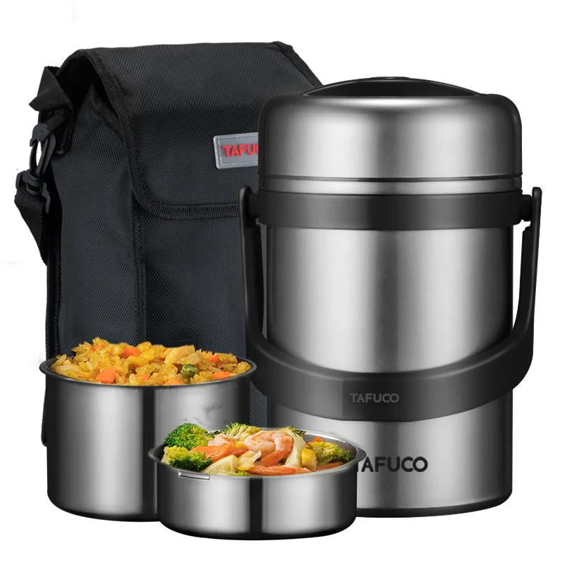 

T2604 Double Wall Easy to carry Vacuum Food Container bento box Thermal Insulating lunch box keeping warm, Dark gray, brown or customized