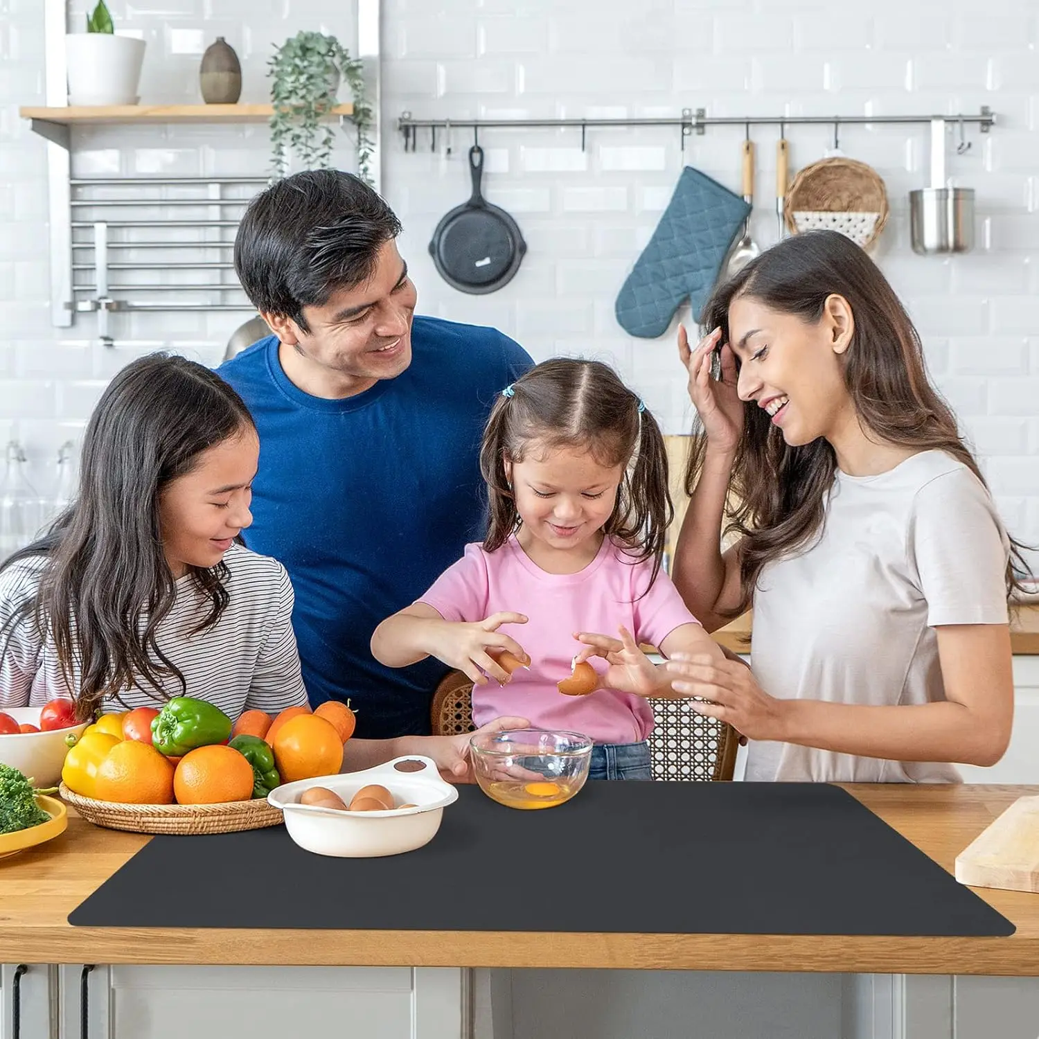 100% Food Grade Silicone Kitchen Mat Washable FDA Compliant Customizable Size/Color/Logo Heat Resistant (-22F 464F)