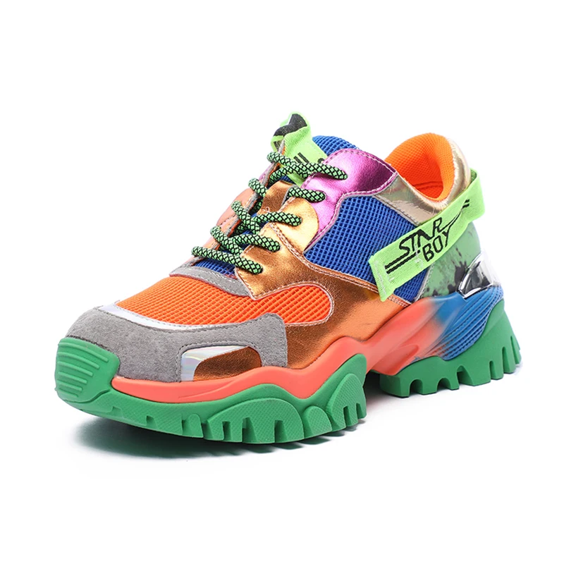 

2021 Summer Genuine Leather Women Platform Shoes Footwear Designer Shoes Women Famous Brands Sneakers Women
