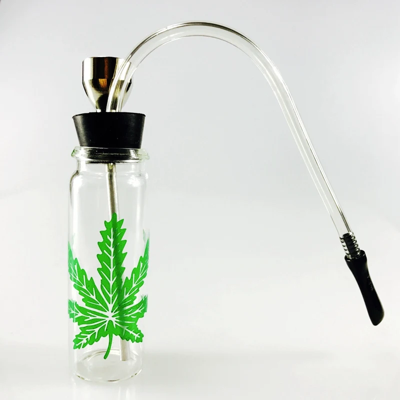

Glass Popular Bottle Water Pipe Portable Mini Hookah Shisha Tobacco Smoking Pipes For Smoking Metal Tube Filter, Multicolors