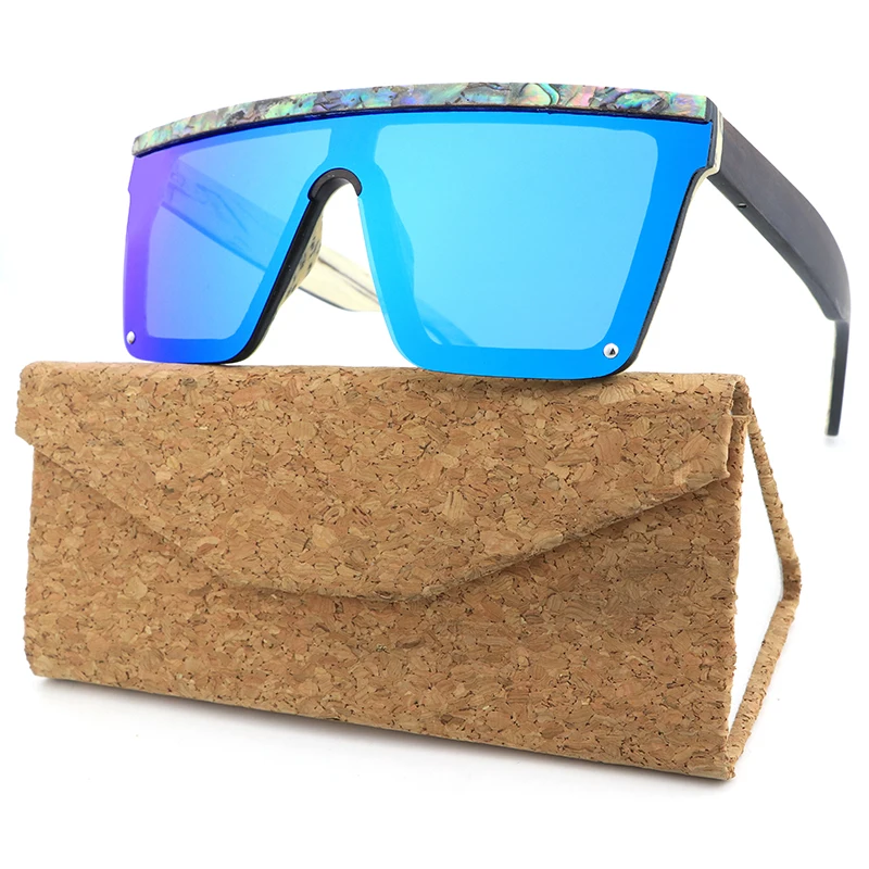 

OVERSIZED frame Sea shell Ebony Wood Veneer sunglasses custom logo glasses Cheap wood glasses designer