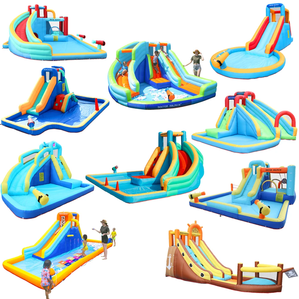 

Doctor Dolphin Factory Hot Sale Inflatable Water Slide Jumping Bouncy Castle water castle jumping slide