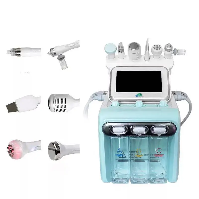 

Hydrafaci /Hydro wodnder/Hydro Dermabrasion Machine Vacuum Blackhead Remover 6 In 1 H2o2 Hydro Facials Machine, White