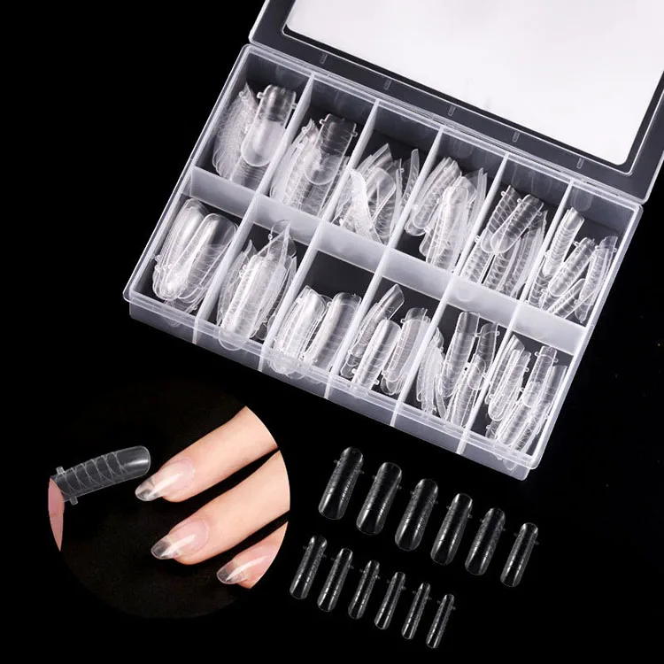 

120pcs Quick Building Mold Tips Crystal Gel Extension UV Poly Gel Mold nail tips