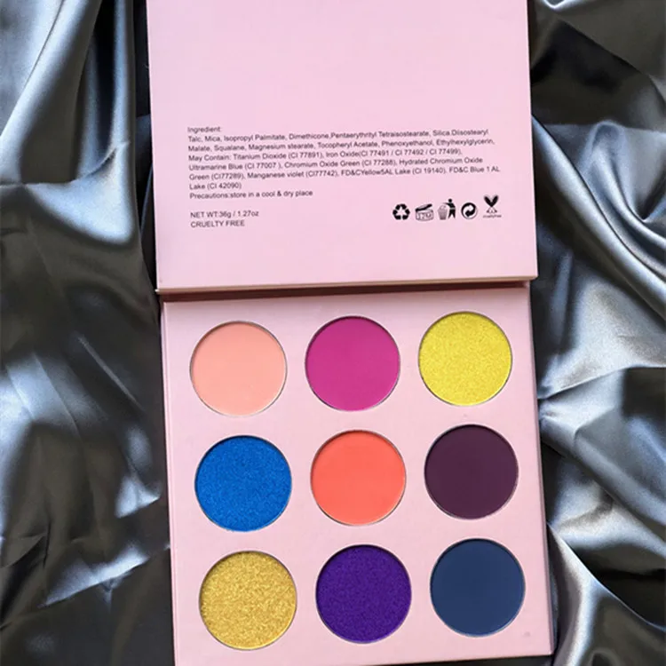 
Long Lasting Waterproof Makeup Cosmetics Matte Eyeshadow Palette Pro 9 Colors Highly Pigmented Shimmer Eye Shadow Palette 