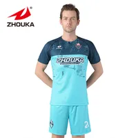 

2019 2020 Customized Thailand Quality Blue Custom Football Jerseys Soccer Uniform Kits Soccer+wear For Men