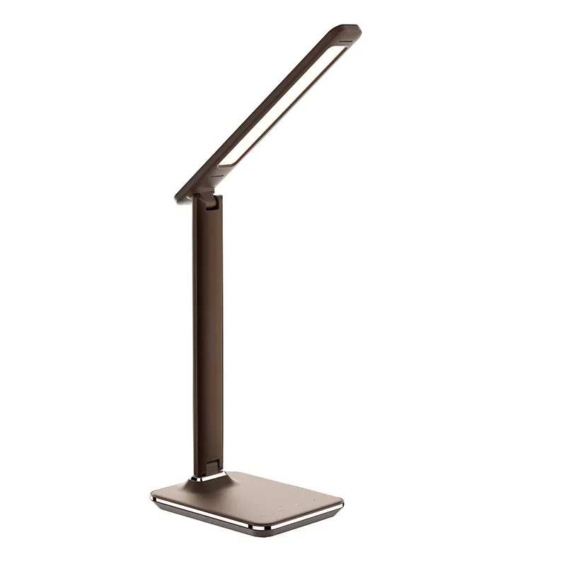 Imitation leather LED desk lamp foldable arm