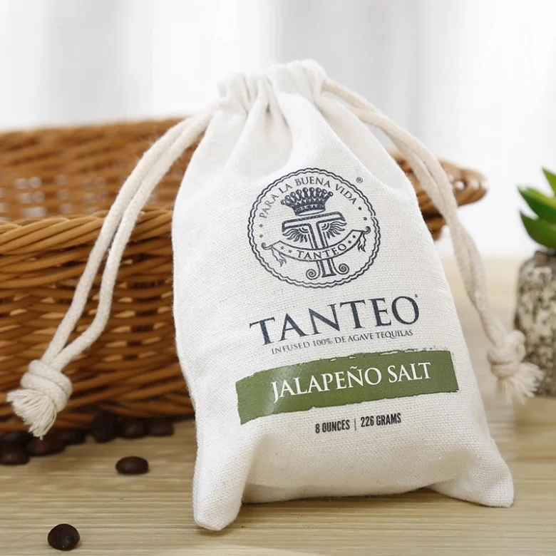 
Sopurrrdy Customized Logo Printing Handmade Drawstring 100% Recycled Cotton Canvas Jewelry pouch 