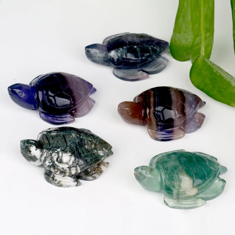 

Wholesale Natural Crystal Carving Crystal Animal Gemstone Turtle For Decoration
