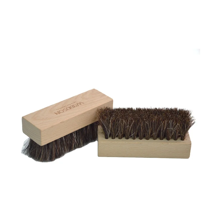 

Wooden handle Horse hair shoe brush cleaning Natual Horse Bristle Hair