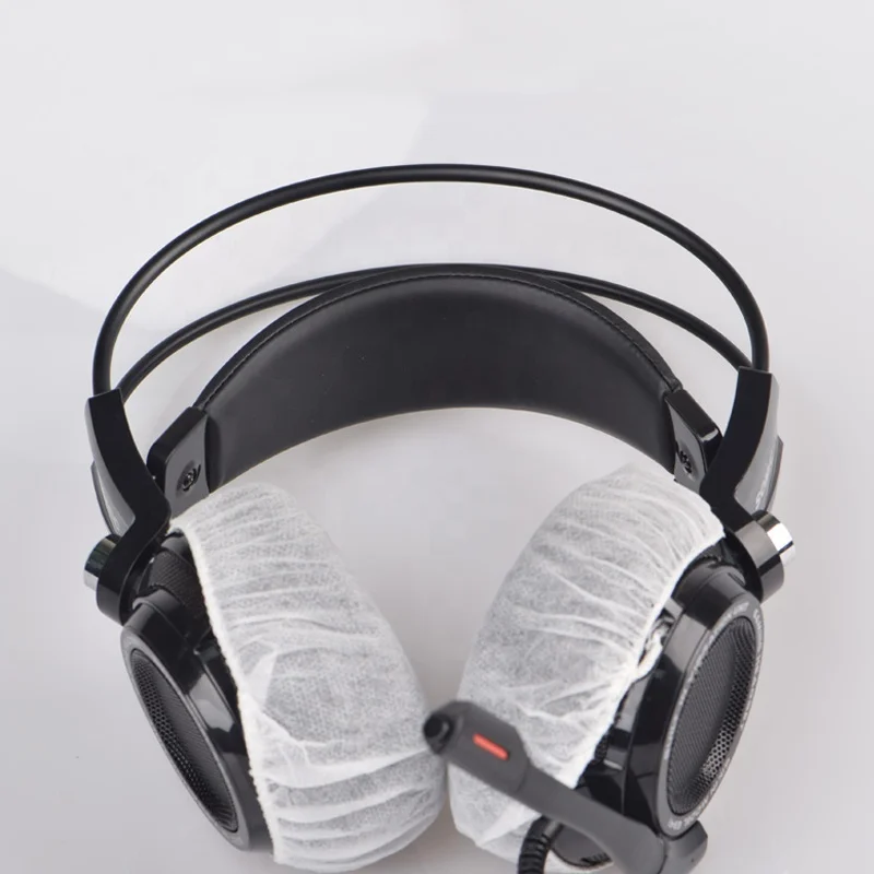 

100 pcs Disposable Non-Woven Hygienic Sanitary Ear pads Dust Covers cushions headset headphone Earpads, Bule,white,black
