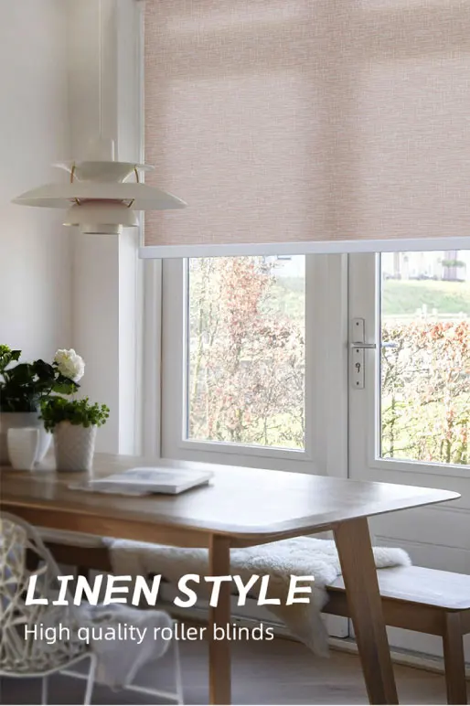 linen texture full blackout indoor roller blinds window curtain