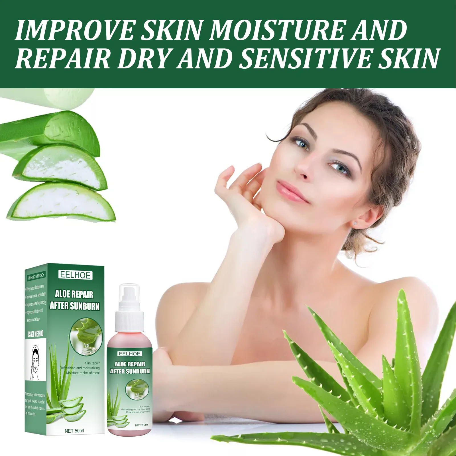 

99% Aloe Soothing Spray Anti Wrinkle Acne Scar Treatment Cream Sunscreen Aloe spray 50ml Aloe Vera spray