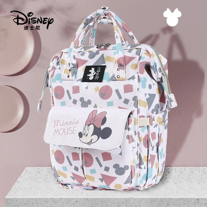 

Genuine Disney BSCI Women Baby Bottle Insulation Handbag Multifunction Travel Waterproof Mummy Diaper Bag Mommy Backpack, Pink,gray