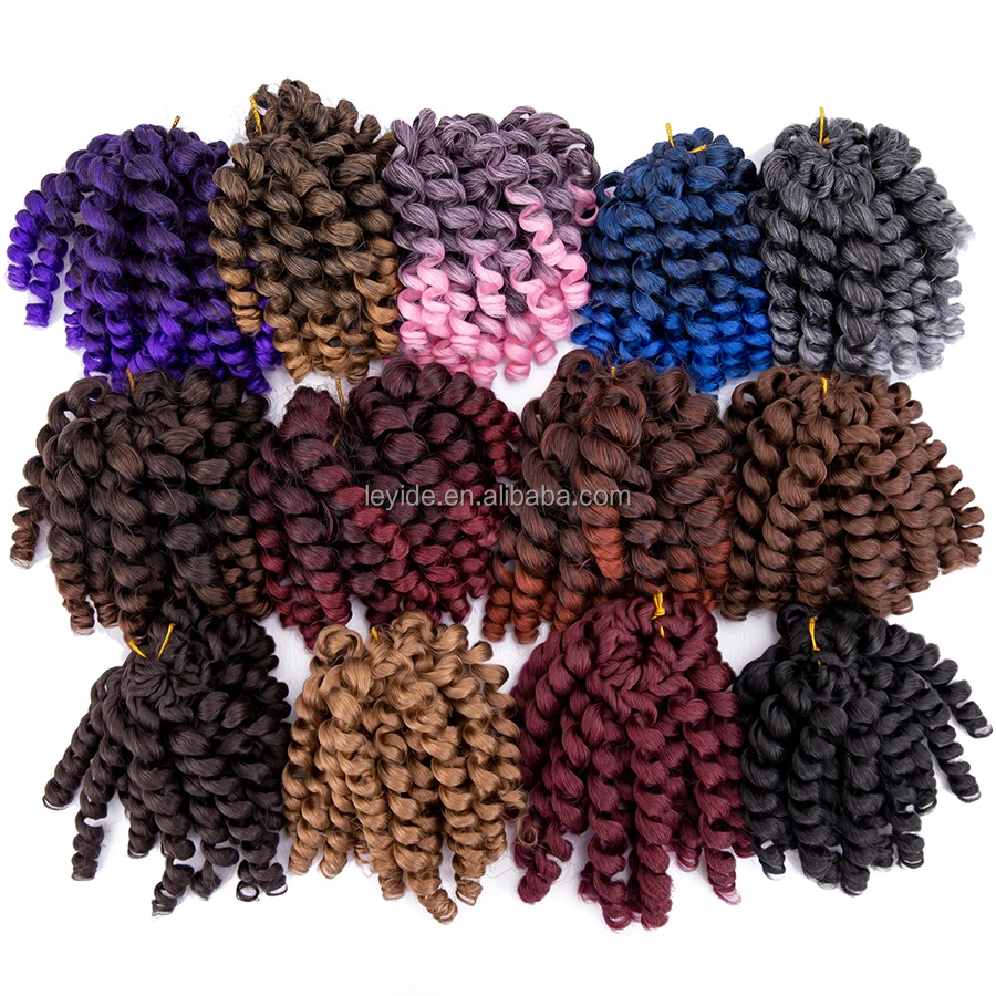 

AliLeader High Temperature Fiber Jamaican Bounce Crochet Braid Hair Synthetic Jumpy Wand Curl Hair Extension