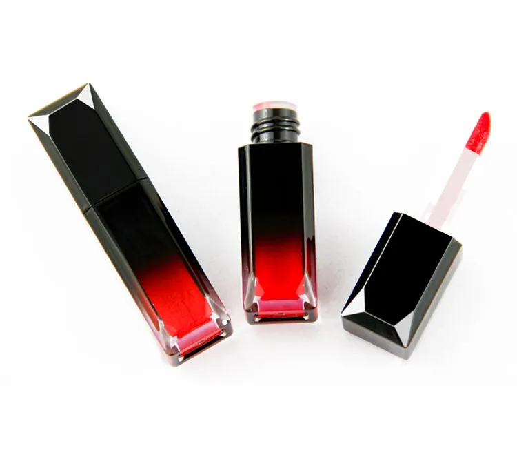 

Glossy Plumping Vegan Lipgloss/ Private Label Lip Gloss Vendor Moisturizing Glitter Black gradient square tube Lip Gloss