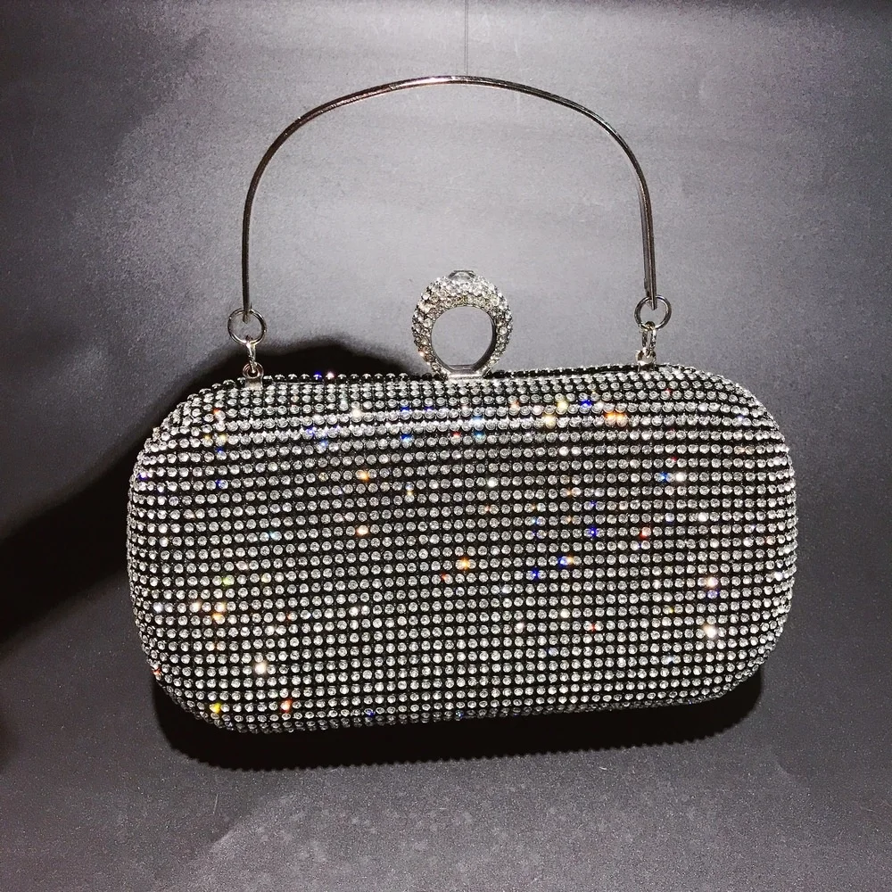 

2021 New Design Ladies Party Handbag Crystal Clutch Purse Diamond Evening Bag, Customized color