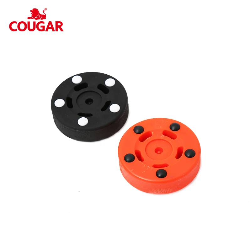 

Best Quality Manufacturer COUGAR Custom logo brand ice hockey puck for training inline hockey equipment pucks, Black orange