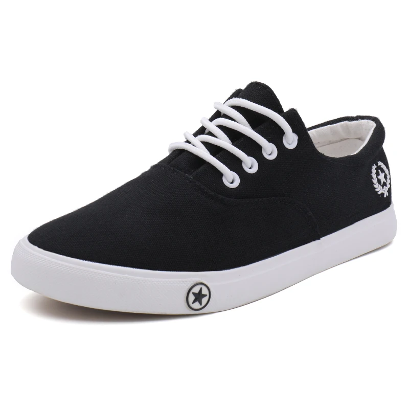 

Wholesale cheap lace up casual skateboard mens canvas shoes, 2colors