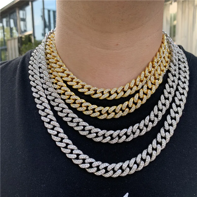 

13mm In Stock Hip Hop Chain For Men Iced Out Bling Cuban Link Chain Necklace
