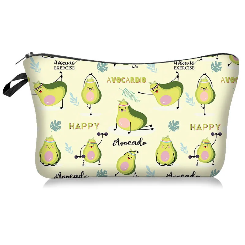 

Funny Avocado Cosmetic Bag Women Fashion Make Up Bags Girls Zipper Pouch Ladies Lipstick Holder Bag Organizer for Cosmetic Case, As pic