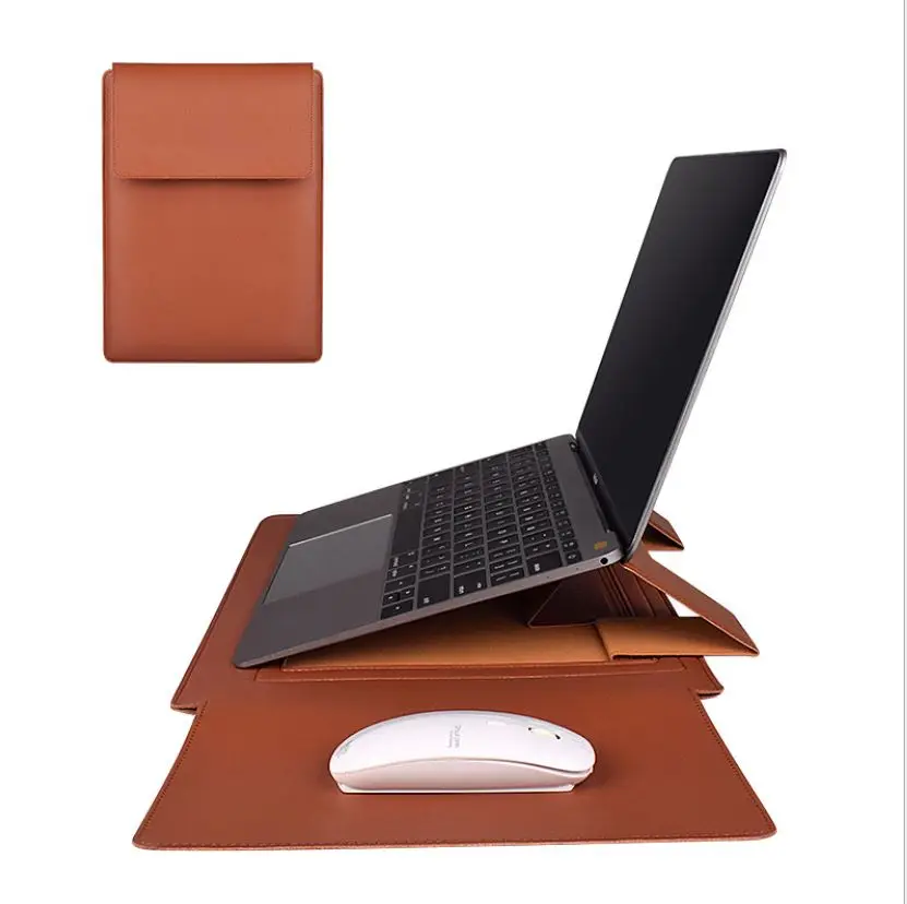 

MICANI hot sale PU Leather Laptop Sleeve Case With Stand Holder Bag For 13 14 15inch Computer Bag, Customized color