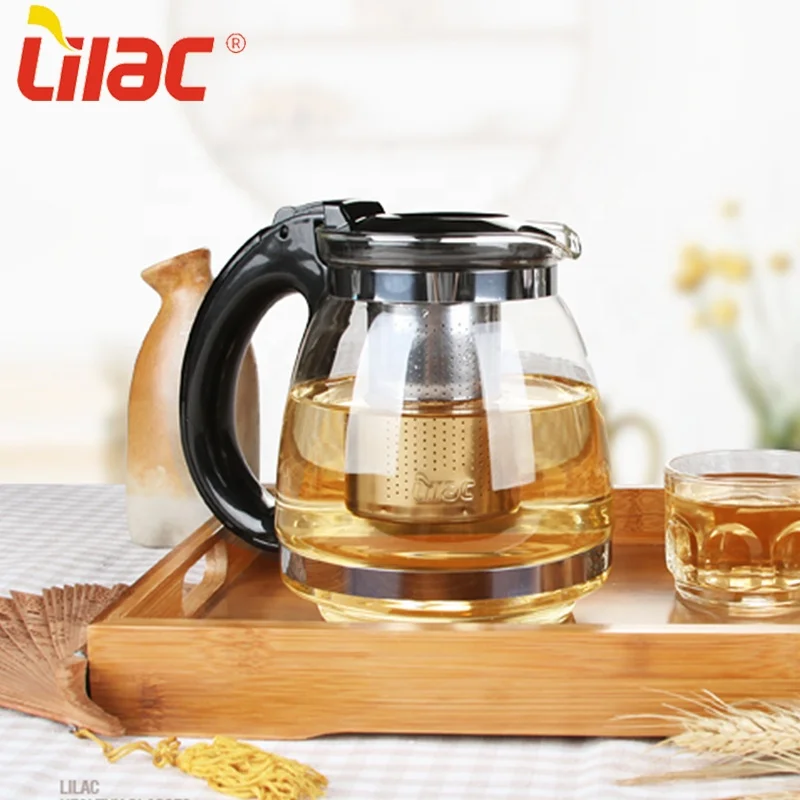 

Lilac German Quality 1500ml australia uk tetera gift design the coffee tea kettle glass teapots wholesale for making tea, Black