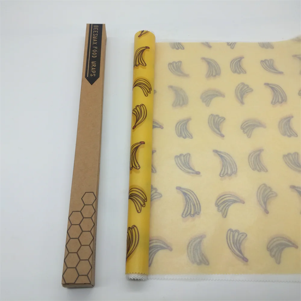 Organic Reusable Cotton Beeswax Food Wrap Roll Sustainable & Biodegradable Natural Alternative to Plastic Bags Food Storage